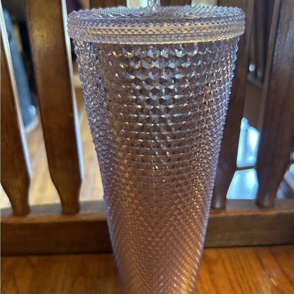 Starbucks Platinum Silver Studded Out Straw 24oz Tumbler - Picture 5 of 6